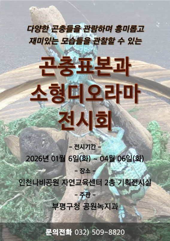 인천나비공원, ‘곤충표본과 소형디오라마 전시회’ 개최
