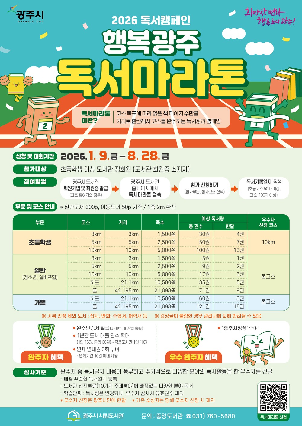 광주시도서관, 2026년 ‘행복 광주 독서 마라톤’ 1월 9일 출발