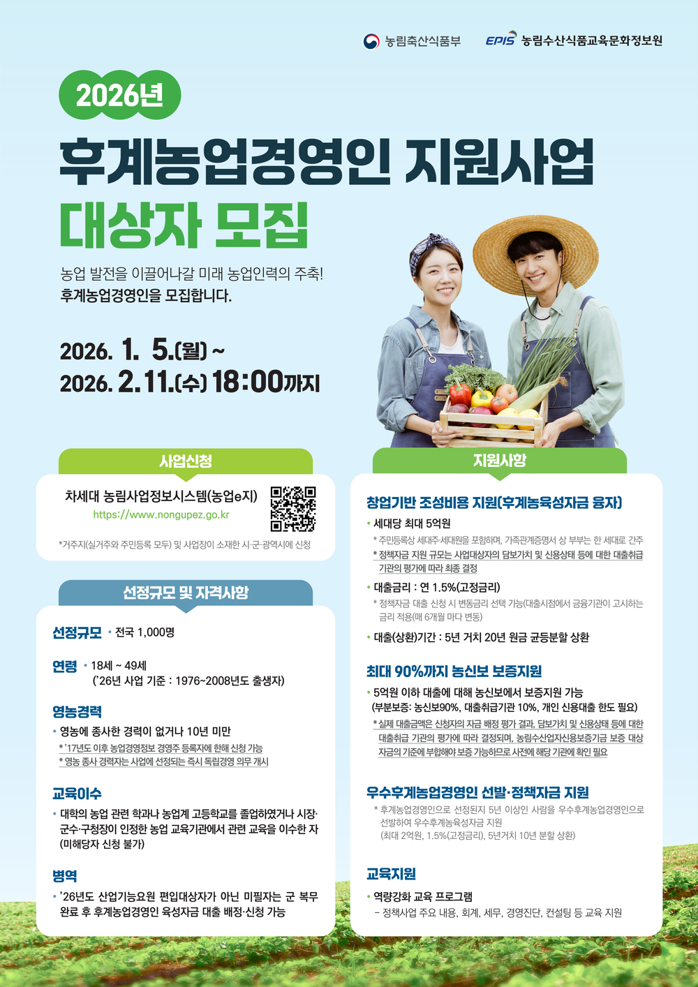 의성군, 2026년 후계농업경영인 육성사업 대상자 모집