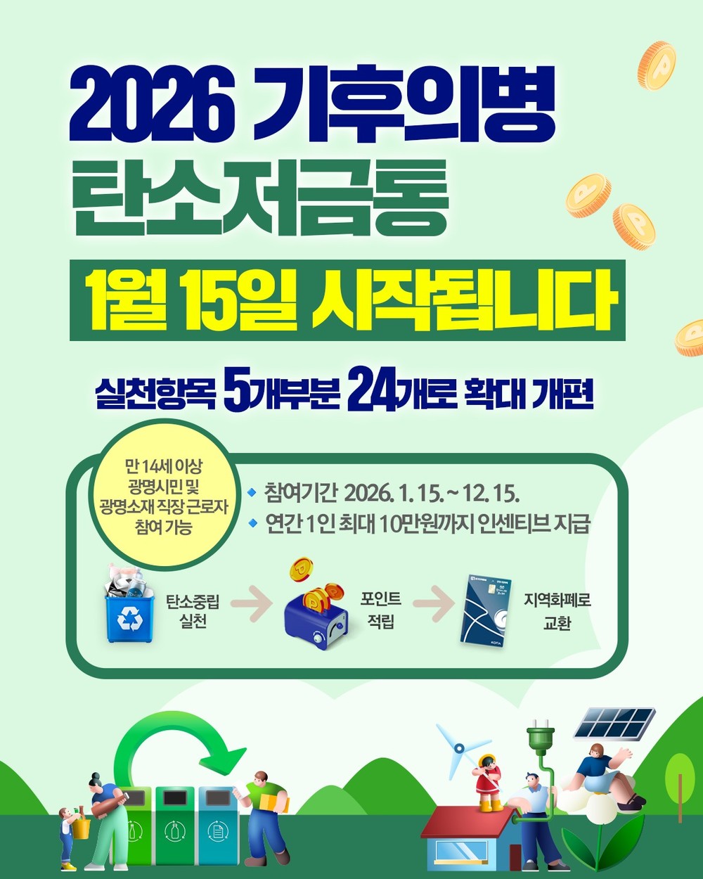 광명시, ‘기후의병 탄소저금통’ 확대 개편해 15일 시작