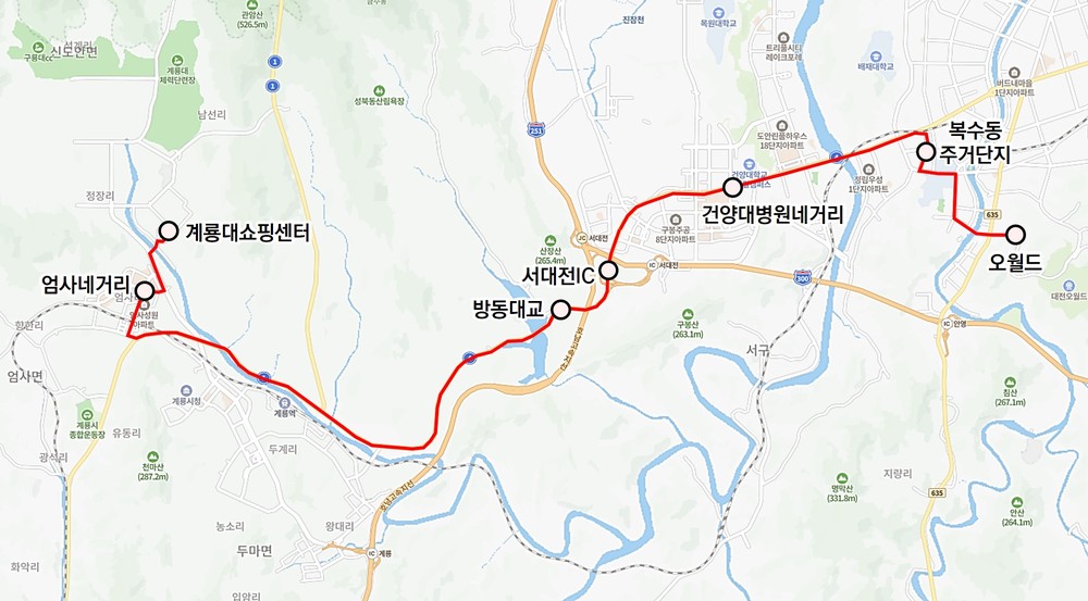 계룡시, 202번·2002번 현행 유지 및 신규 노선 ‘302번’ 신설