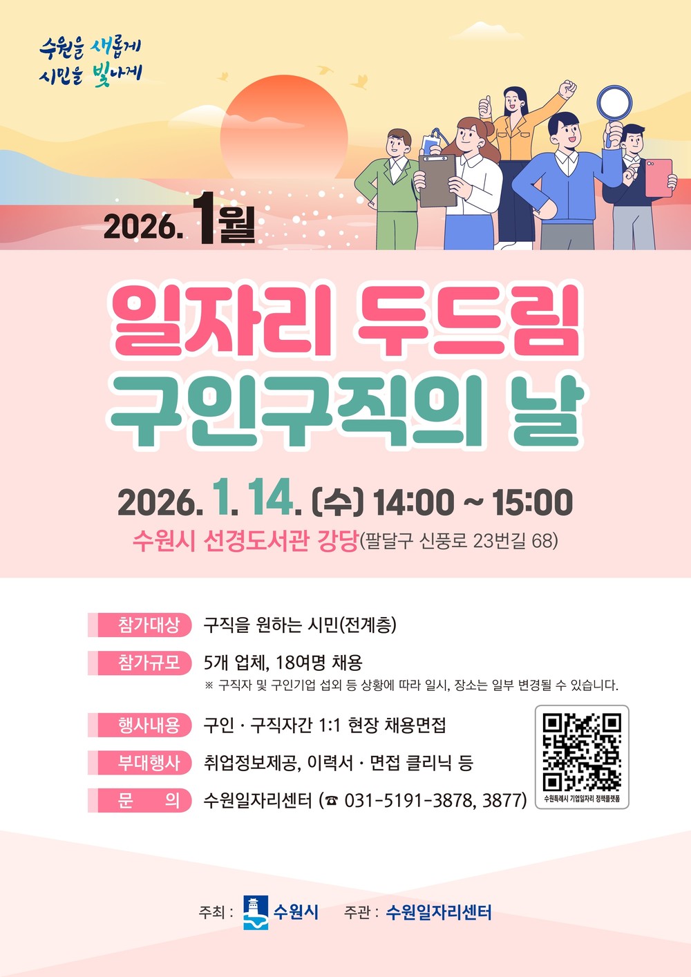 수원특례시, 1월‘일자리 두드림 구인·구직의 날’개최… 5개 업체 참여해 18명 채용