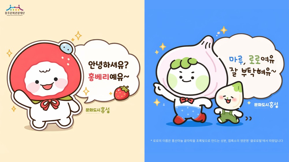 홍성 ‘딸기·마늘’ 특산물 캐릭터 선보여