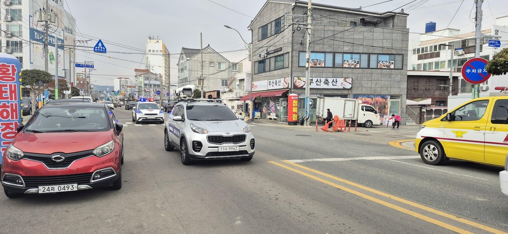 고성군, 소방출동로 확보 훈련 및 소방차 길 터주기 캠페인 실시