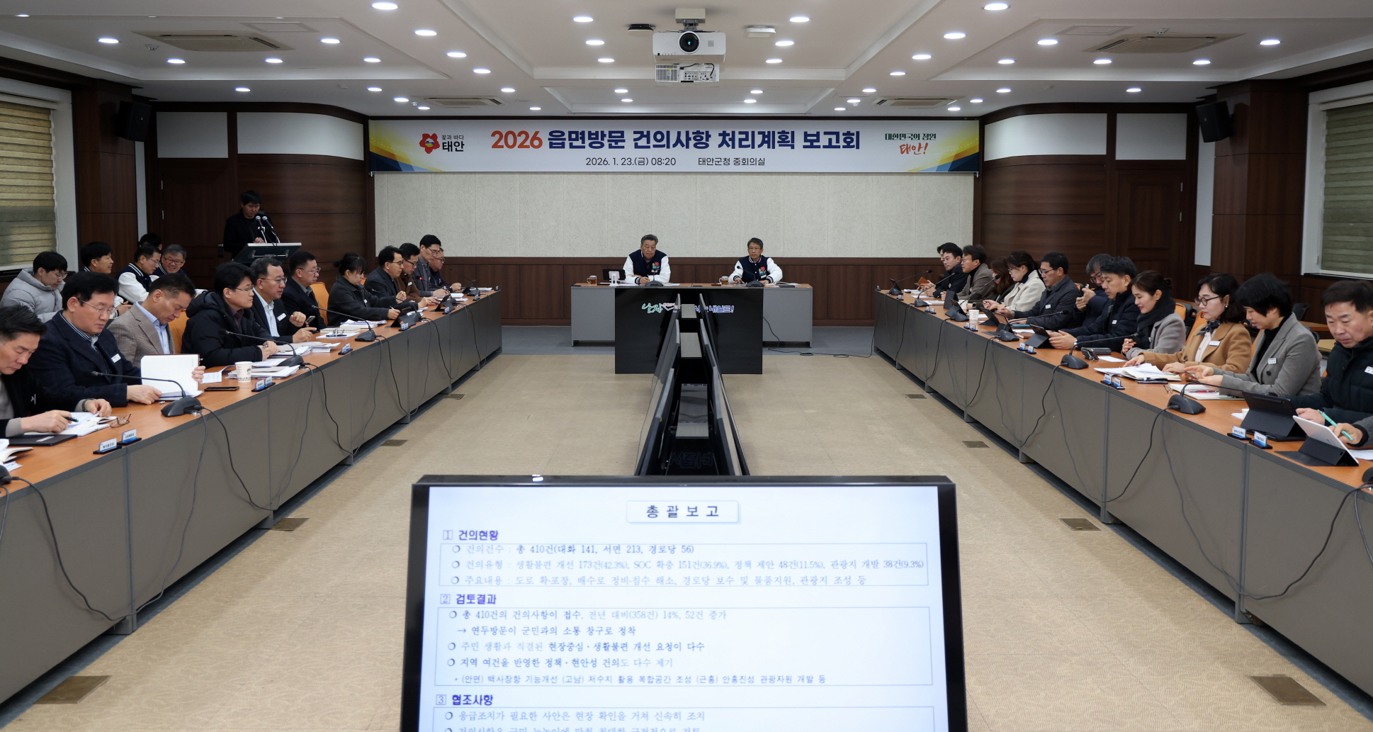 태안군, 읍면방문 군민 건의 신속 처리에 총력!