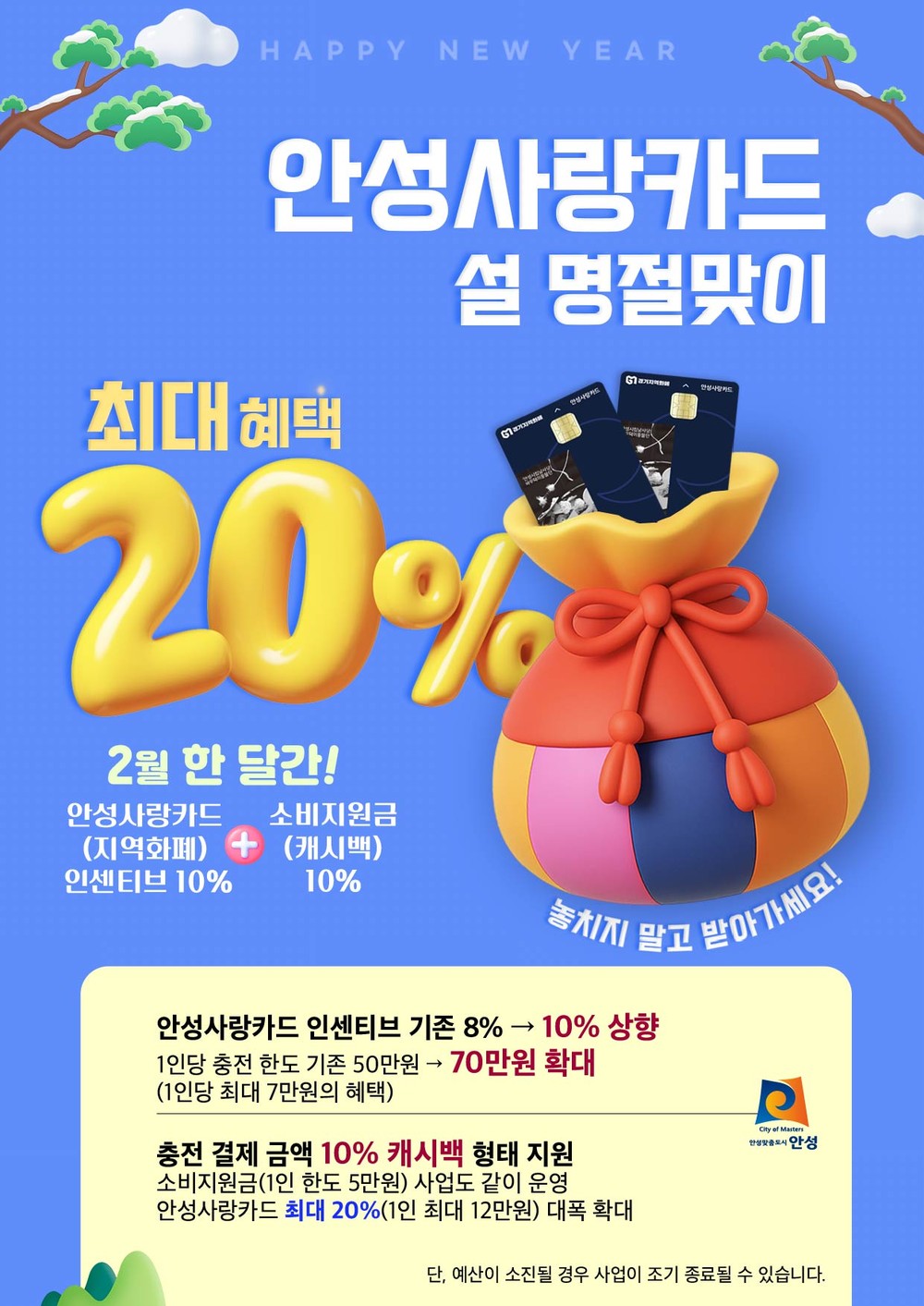 안성사랑카드, 설 명절 맞이 최대 20% 혜택 제공