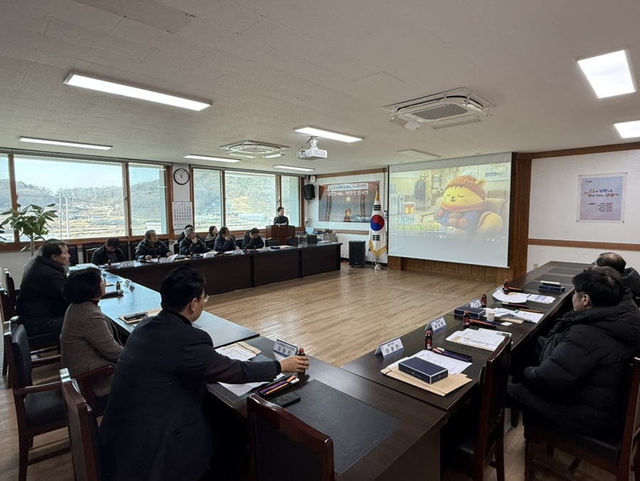 양사면, 이장단과 함께하는 강추위 대비 주민 안전 지키는 한파 쉼터 홍보