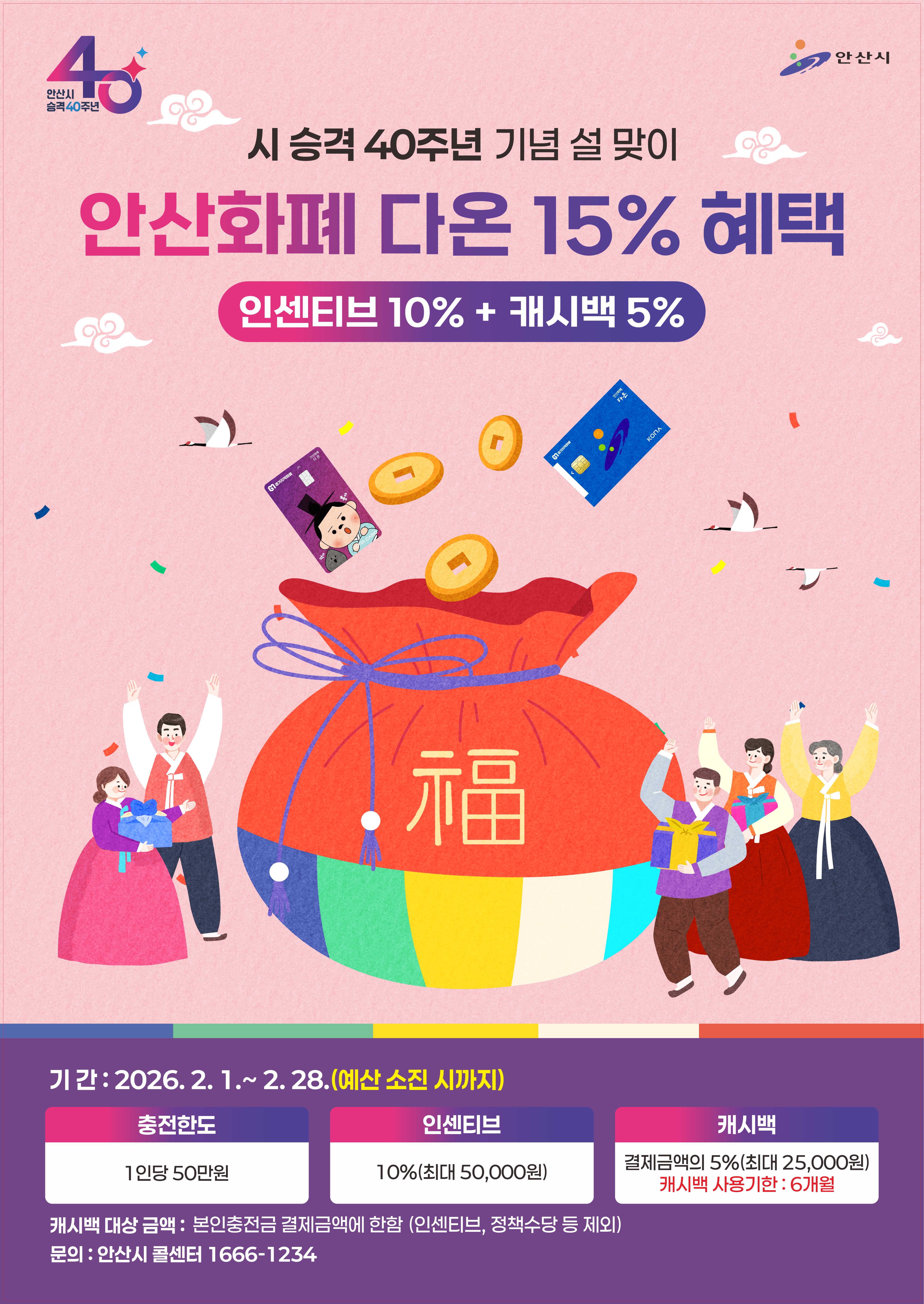 안산시, 시 승격 40주년 기념 2월 다온 결제 시 최대 15% 혜택
