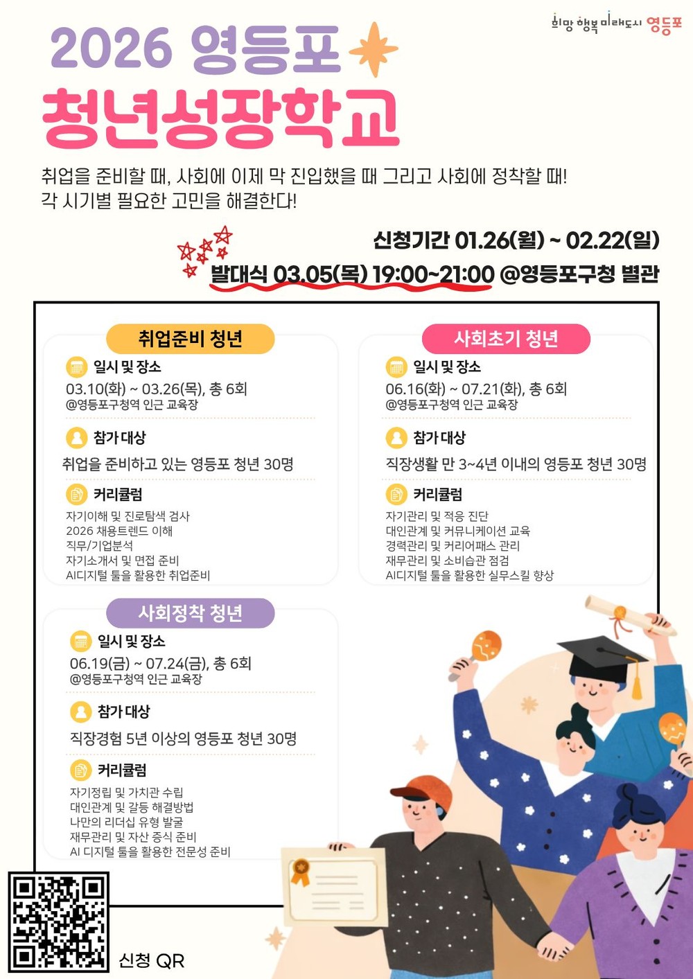 영등포구, 청년 삶 단계별 맞춤 지원…‘2026년 청년 성장학교’참여자 모집