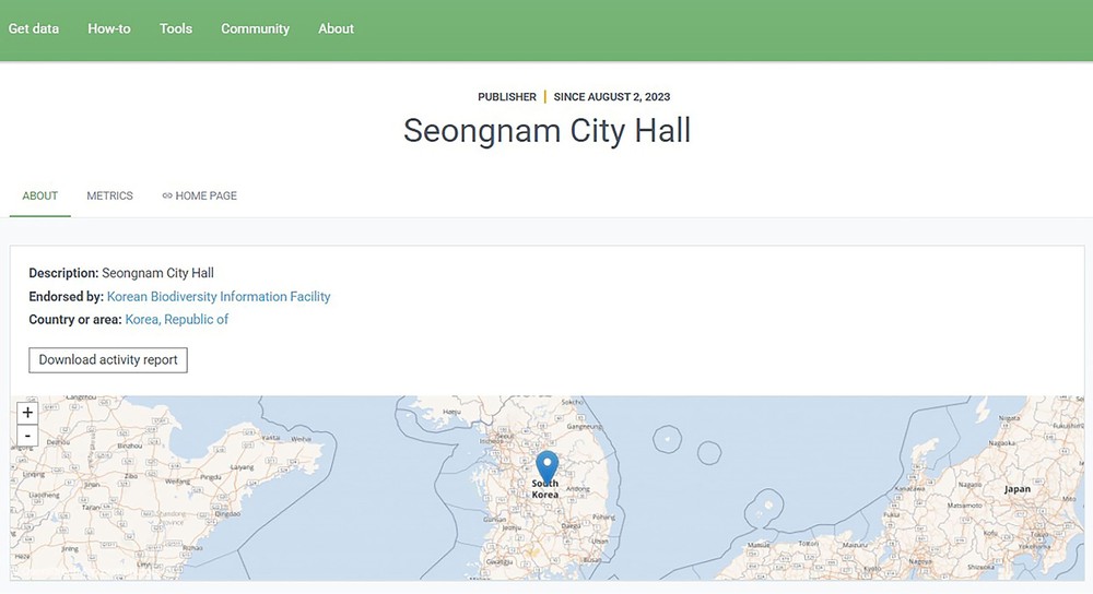 성남시, 자연자원 자료 7만3714건 세계생물다양성정보기구에 등록