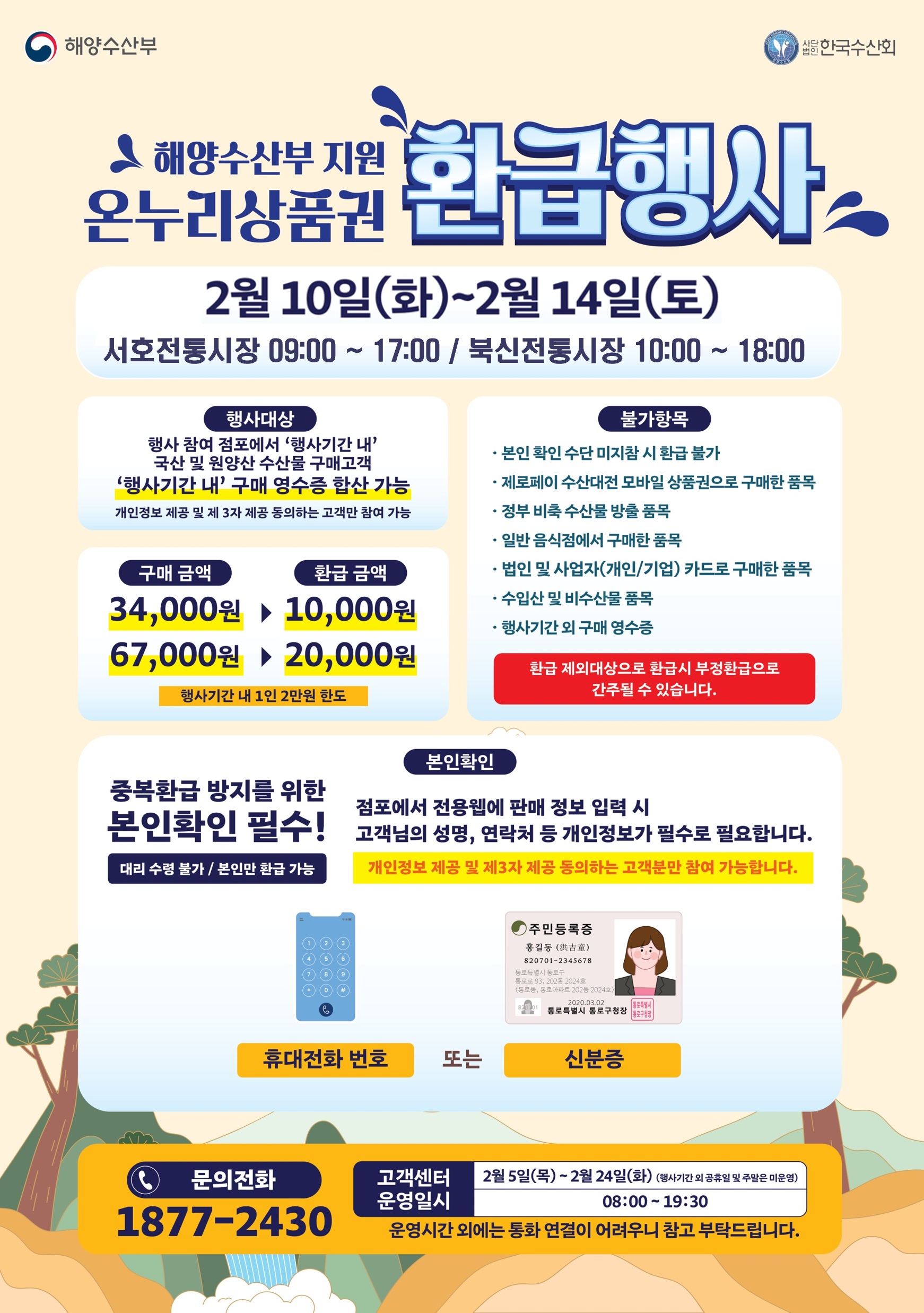 통영시 설맞이 온누리상품권 환급행사 실시