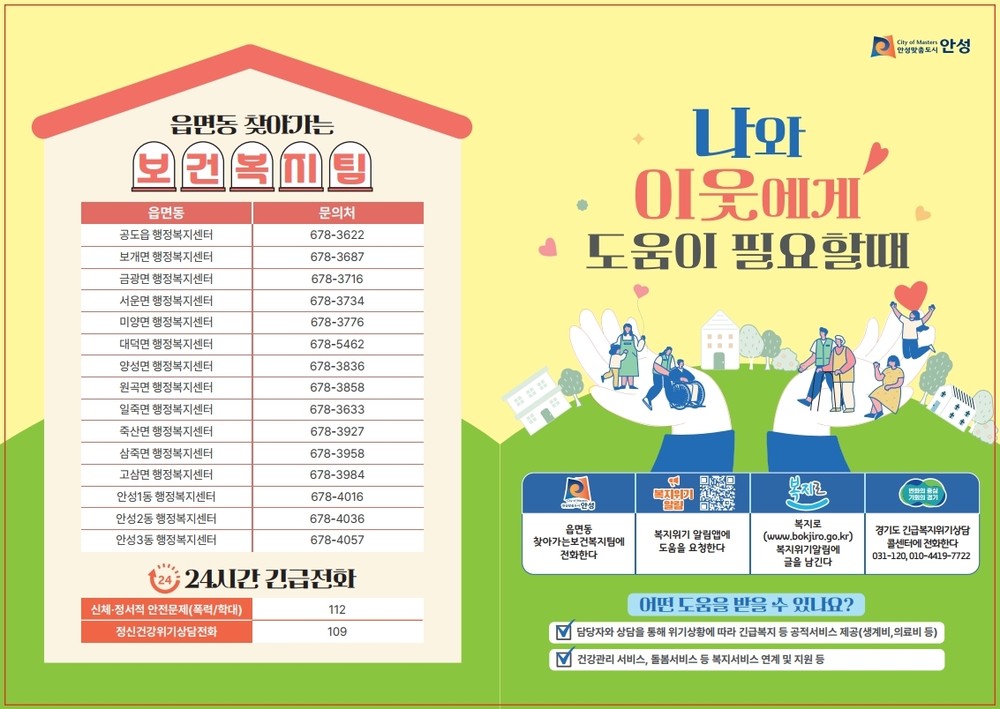 안성시, 2026년 1차 겨울철 복지사각지대 집중 발굴 추진