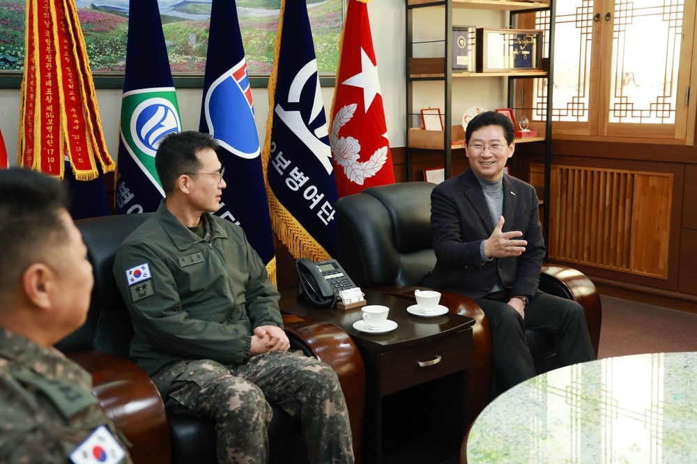 이상일 용인특례시장, 제55보병사단 위문