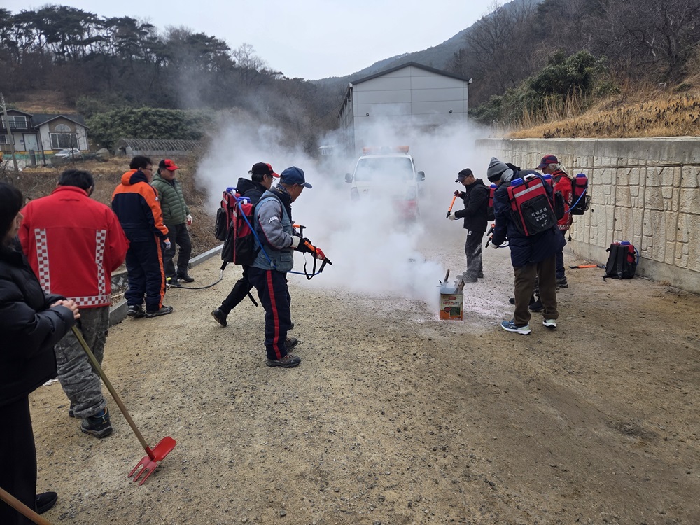 덕적면, 봄철 산불진화 훈련 실시