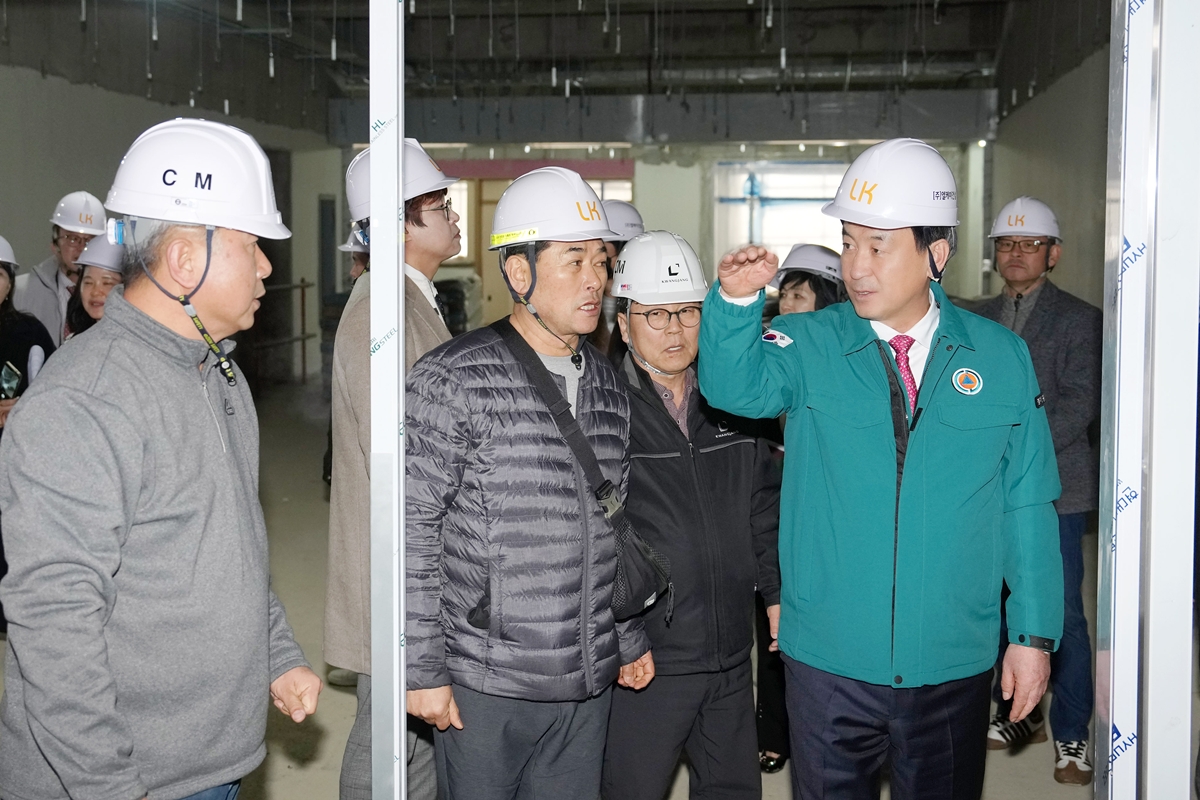 광주시, 오포 중·고 신축공사 현장 점검…2026년 3월 개교 준비 상황 확인