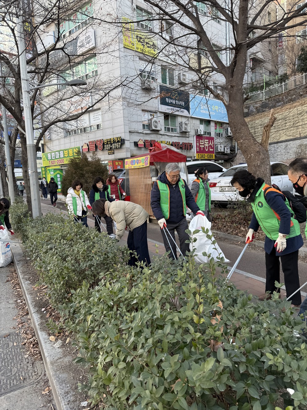 부산 북구 화명1동 지역자율방재단, 설 명절 손님맞이 관내 사전예찰 및 도시환경정비 실시
