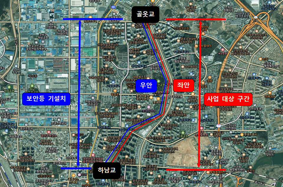 광산구 풍영정천 산책로, 안전한 야간 보행 환경 조성