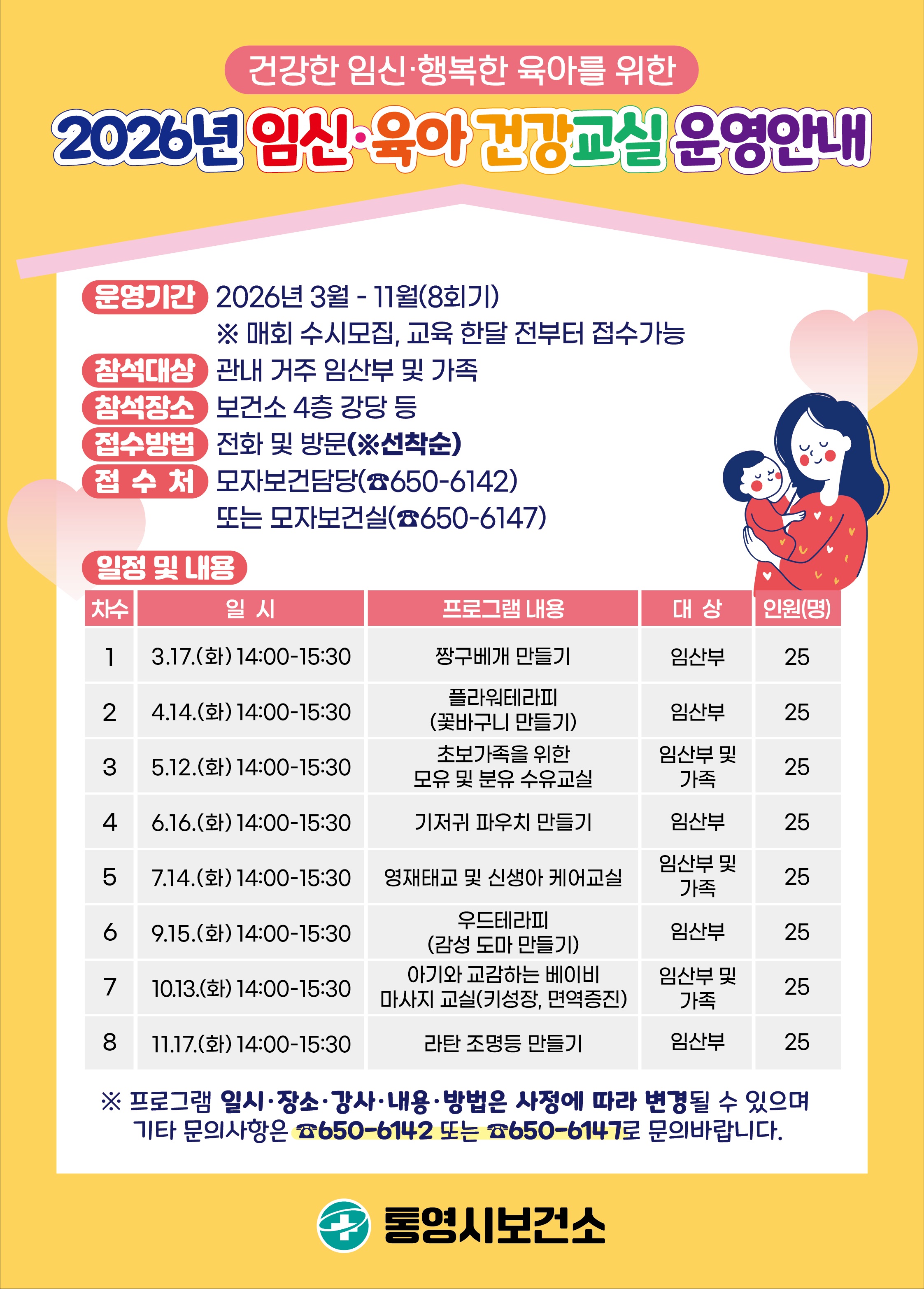 통영시, 예비부모를 위한‘임신·육아 건강교실’운영