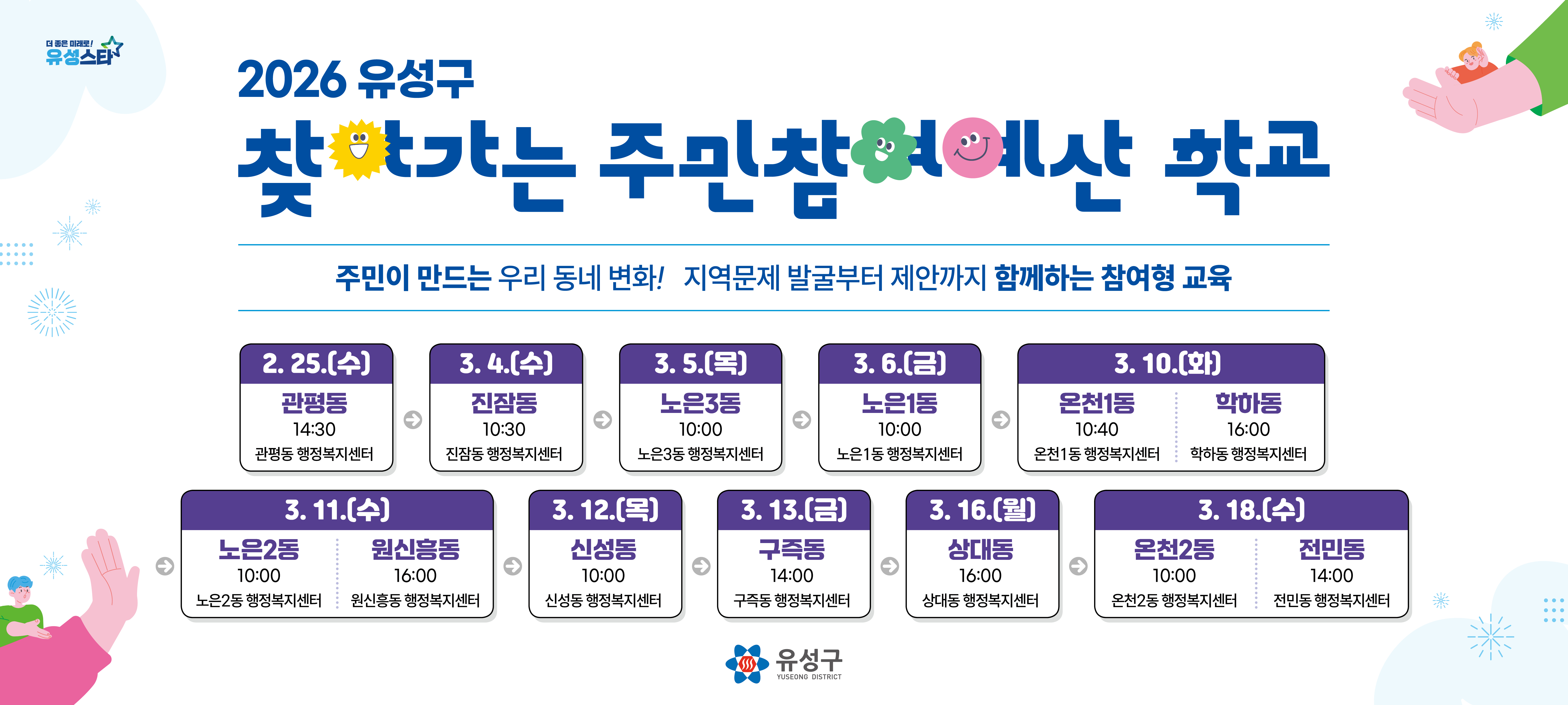 유성구, 주민참여예산 실행력 강화 ‘찾아가는 예산학교’ 운영