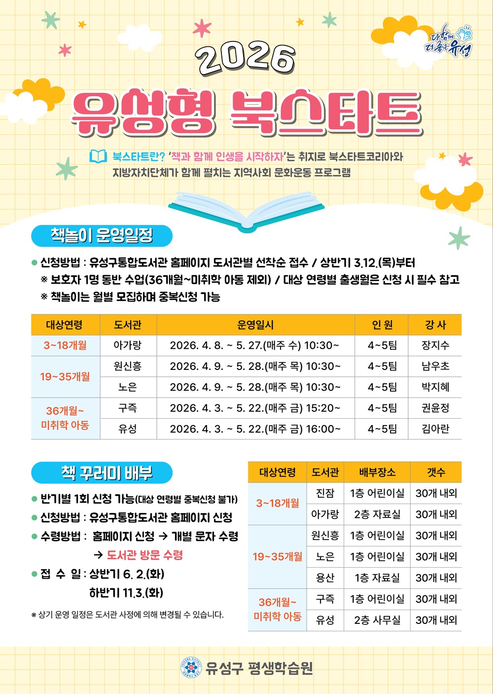 유성구, 영유아 독서 첫걸음 ‘북스타트’ 운영