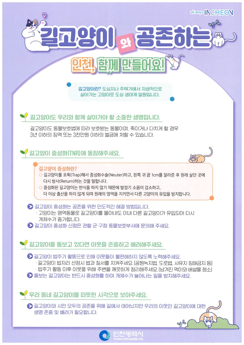 계양구, 길고양이 중성화 수술(TNR) 지원사업 추진