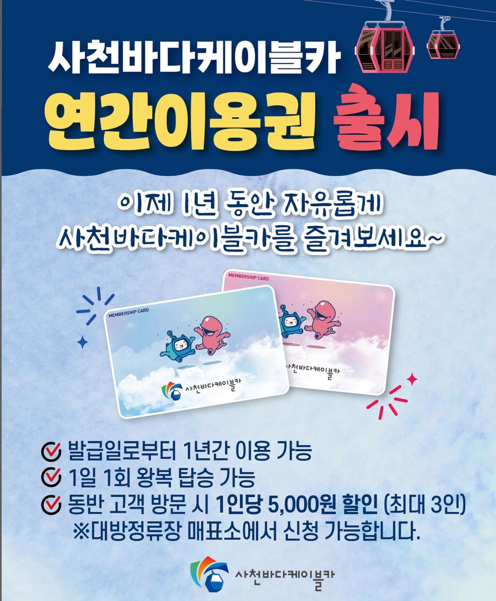 사천바다케이블카, ‘전국구 관광객’ 사로잡을 연간 이용권 전격 출시