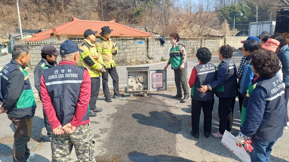 고제면 마을자율소방반, 위천119안전센터 연계 소화전 사용 교육 실시