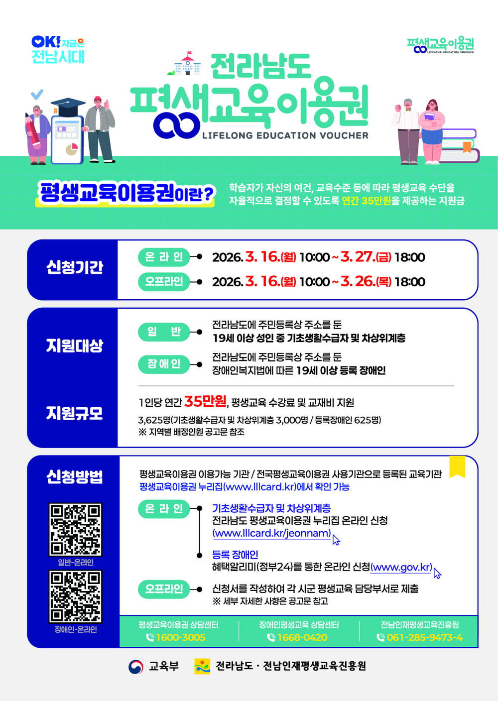 담양군, ‘2026년 평생교육이용권’ 신청 접수… 연 35만 원 지원