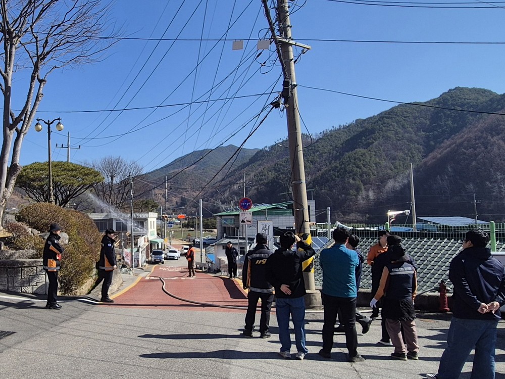 거창군 가북면, 대형화재 예방 위한 소화전 사용법 등 교육 실시