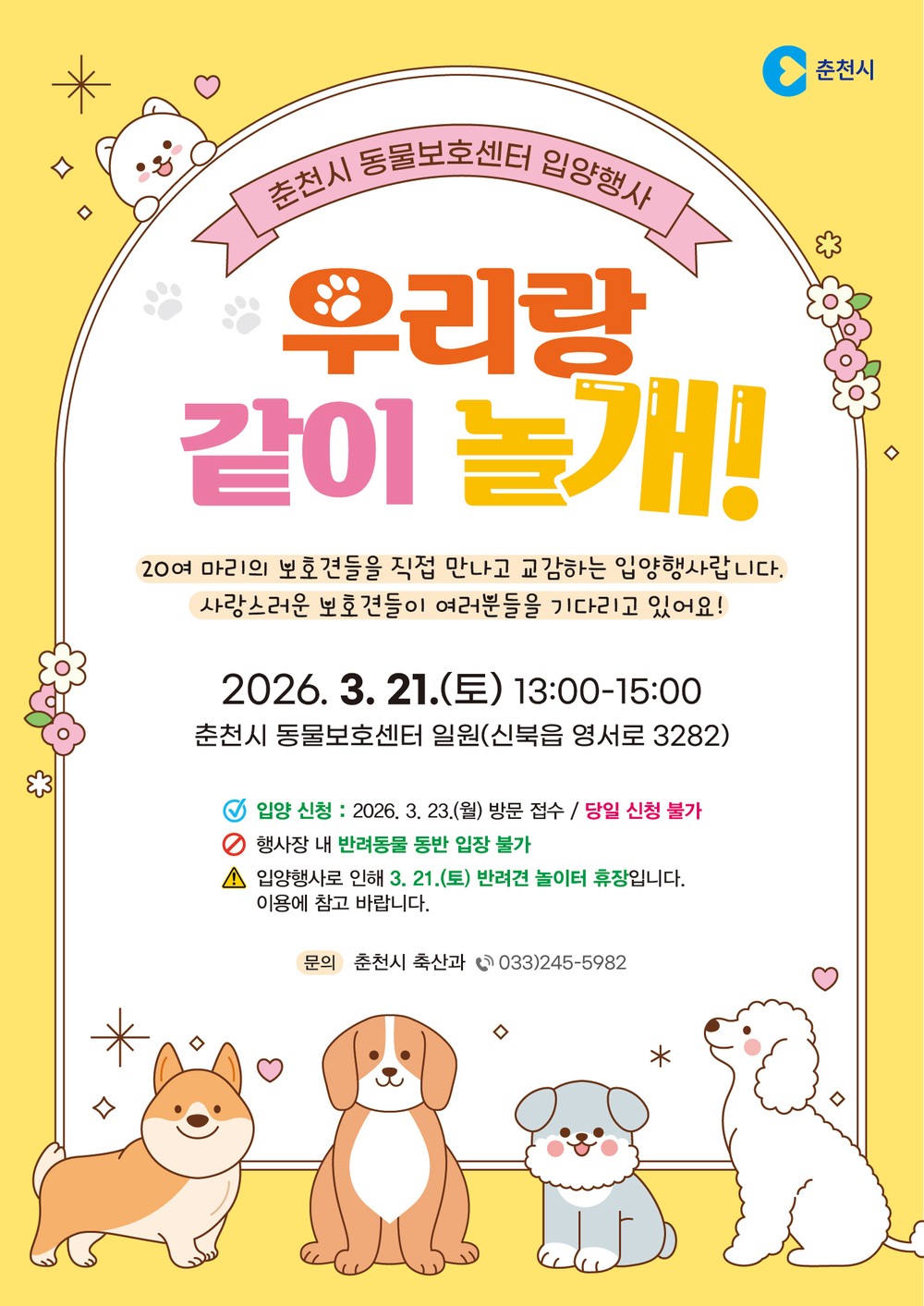 ‘유기견에게 새로운 가족을’ 춘천시 입양행사 개최