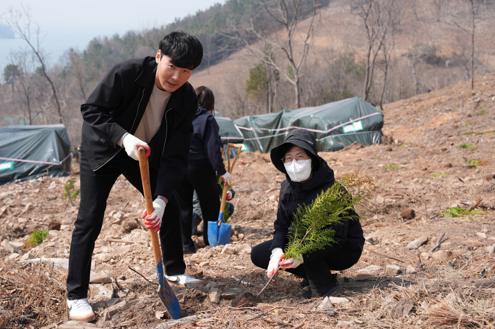 전남도, 여수 묘도 산단 주변서 건강한 숲 복원 나무심기