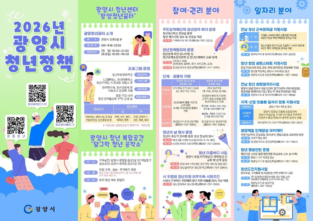 광양시, 청년정책 한눈에 담은 맞춤형 리플릿 제작‧배포