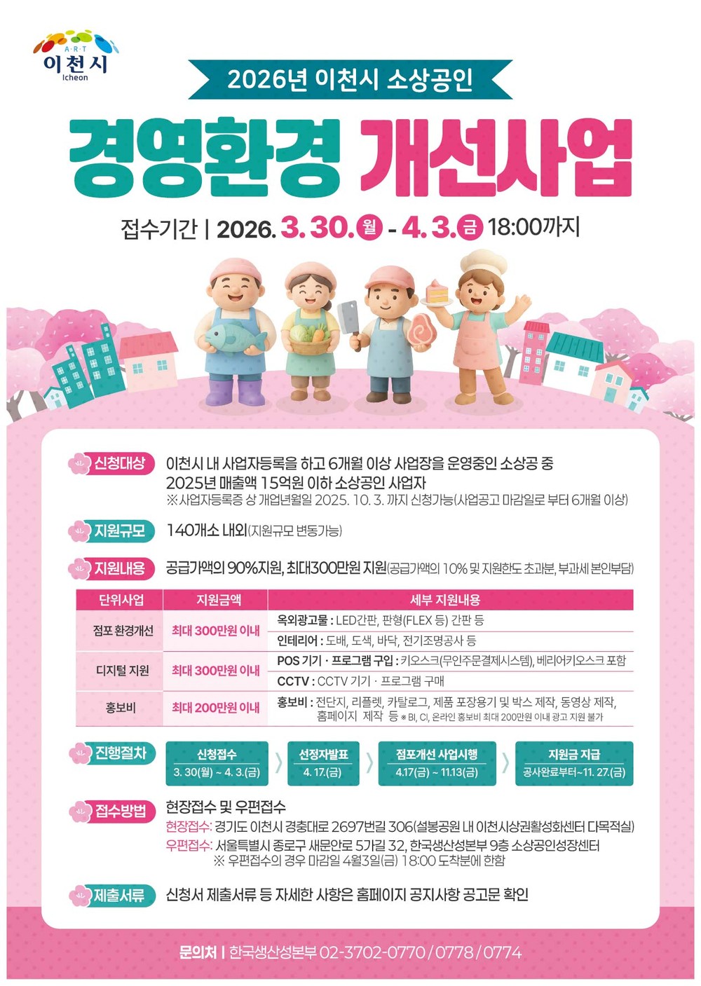 이천시, 소상공인 경영환경개선사업 접수 시작… 지원 규모 확대