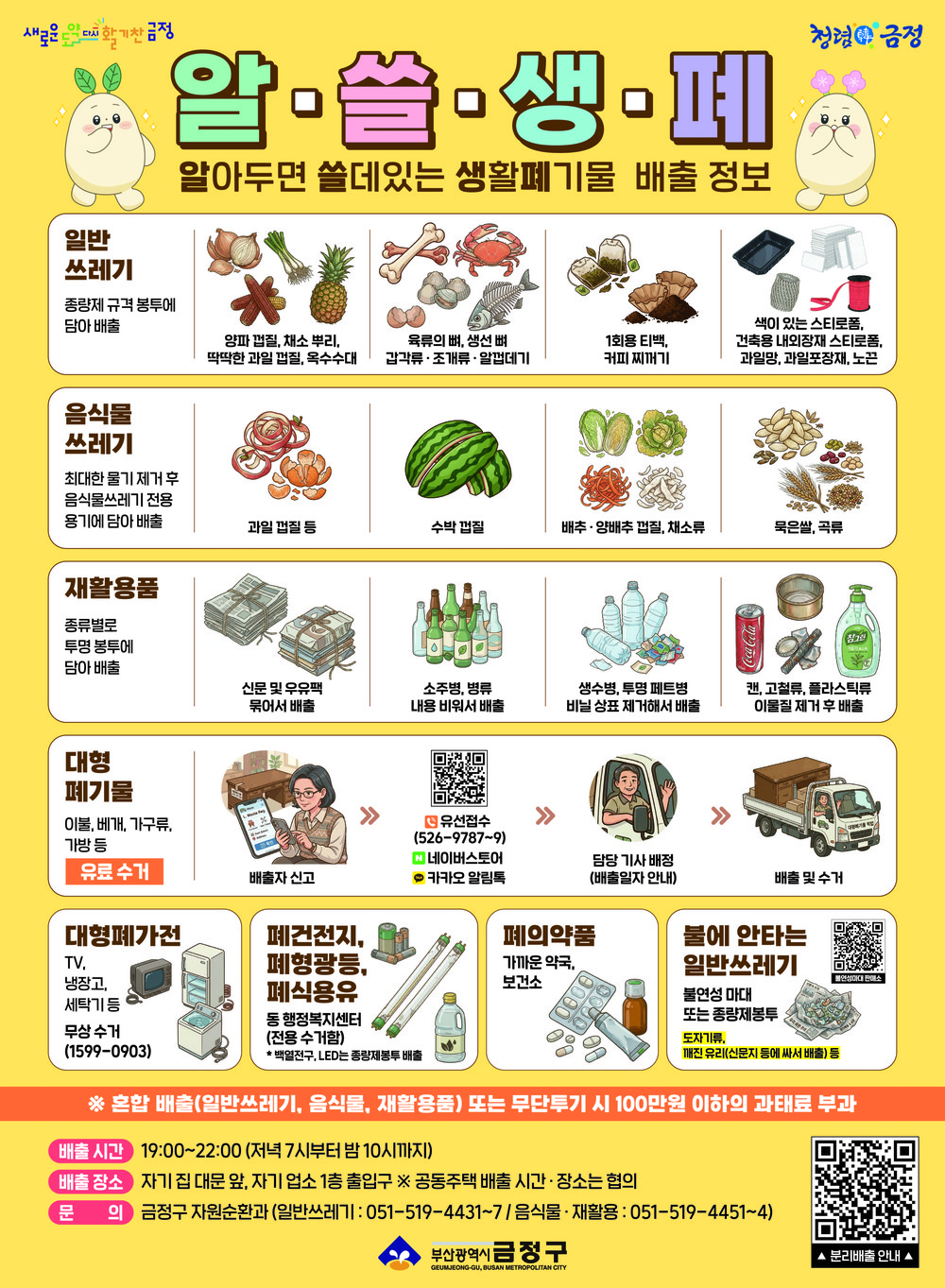 부산 금정구, 생활폐기물 배출 정보 홍보지(알‧쓸‧생‧폐) 제작
