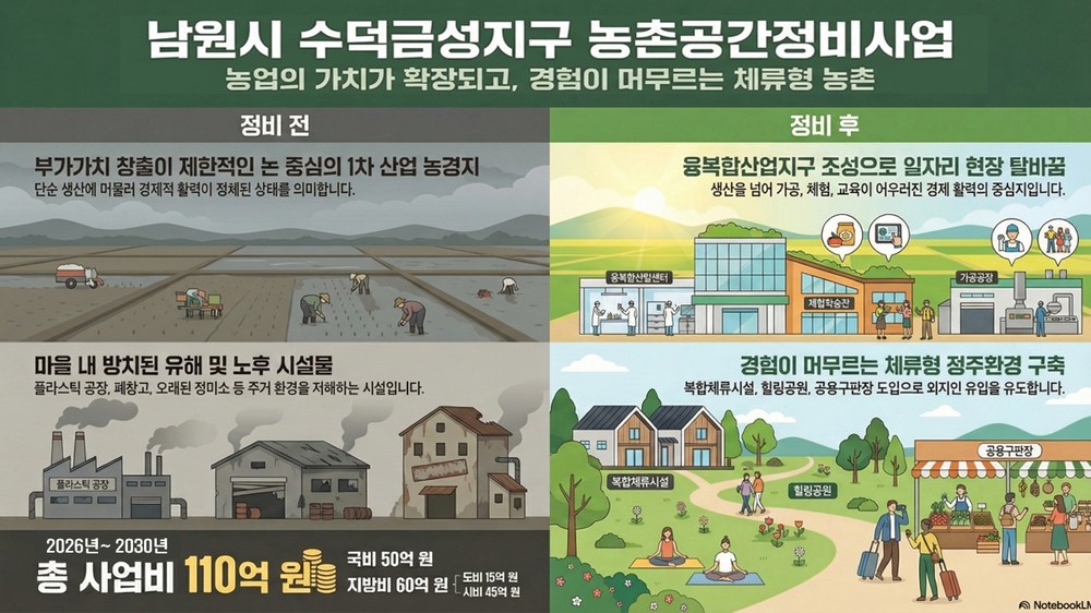 전북자치도, 농촌공간정비 공모 ‘남원·고창’ 선정
