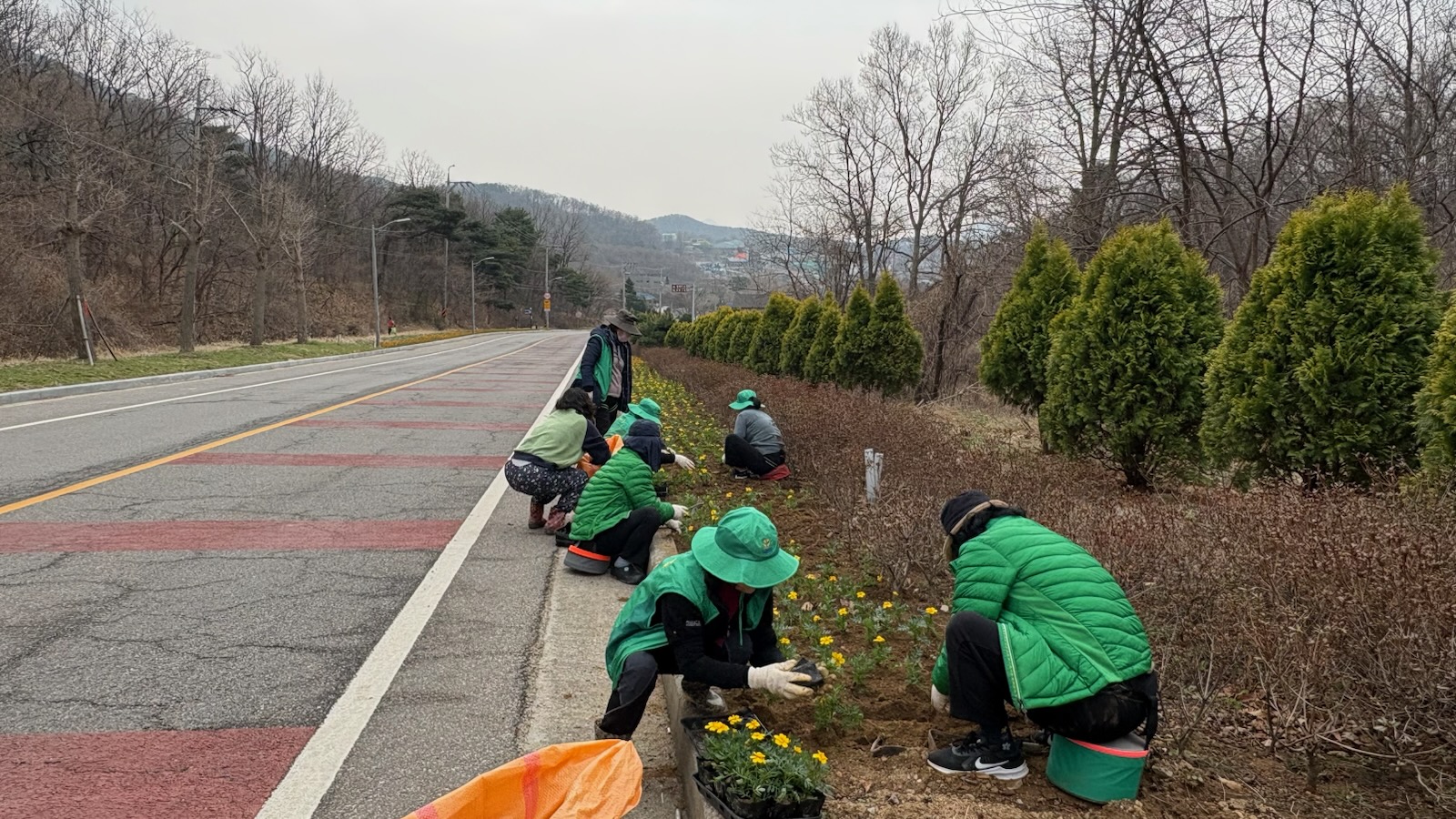 양도면 새마을부녀회, 하우고개 일원 꽃길 조성