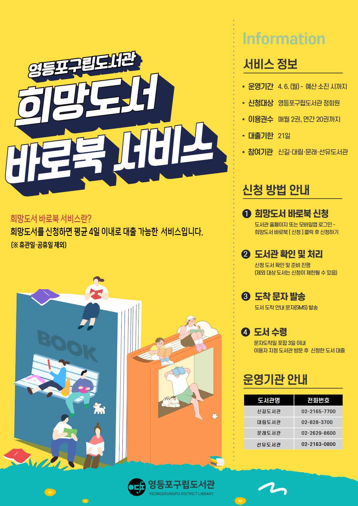 영등포구, ‘희망도서 바로북’ 서비스 운영… 희망도서 4~5일 만에 받아본다