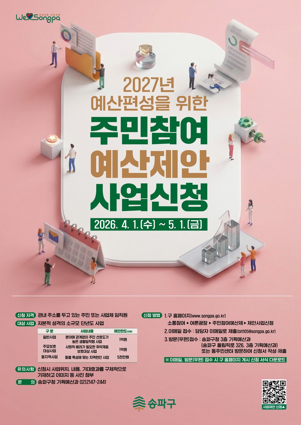 송파구, 주민참여예산 제안사업 공모 진행
