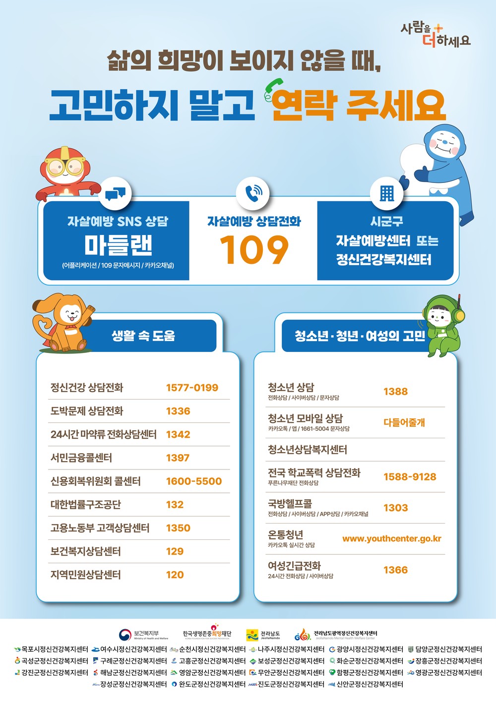 곡성군정신건강복지센터, 자살 고위험 시기 맞아 예방 홍보 강화에 나서