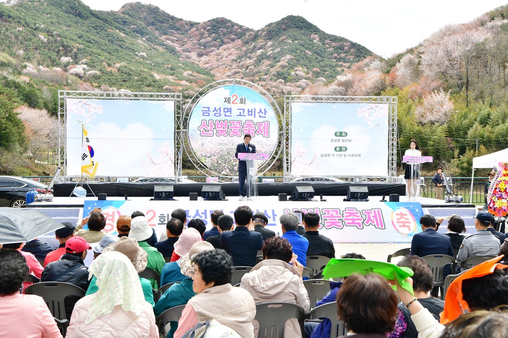연분홍빛 산벚꽃의 향연… 제2회 금성면 고비산 산벚꽃축제 성황