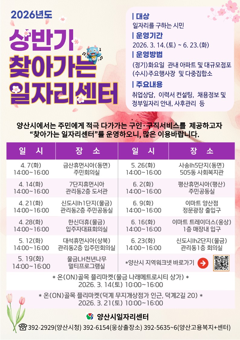 양산시, 상반기 찾아가는 일자리센터 확대 운영