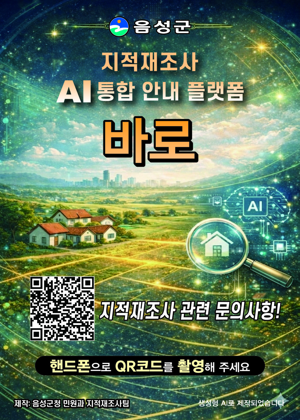 음성군, AI 플랫폼 ‘바로’ 구축...지적재조사 정보 24시간 안내