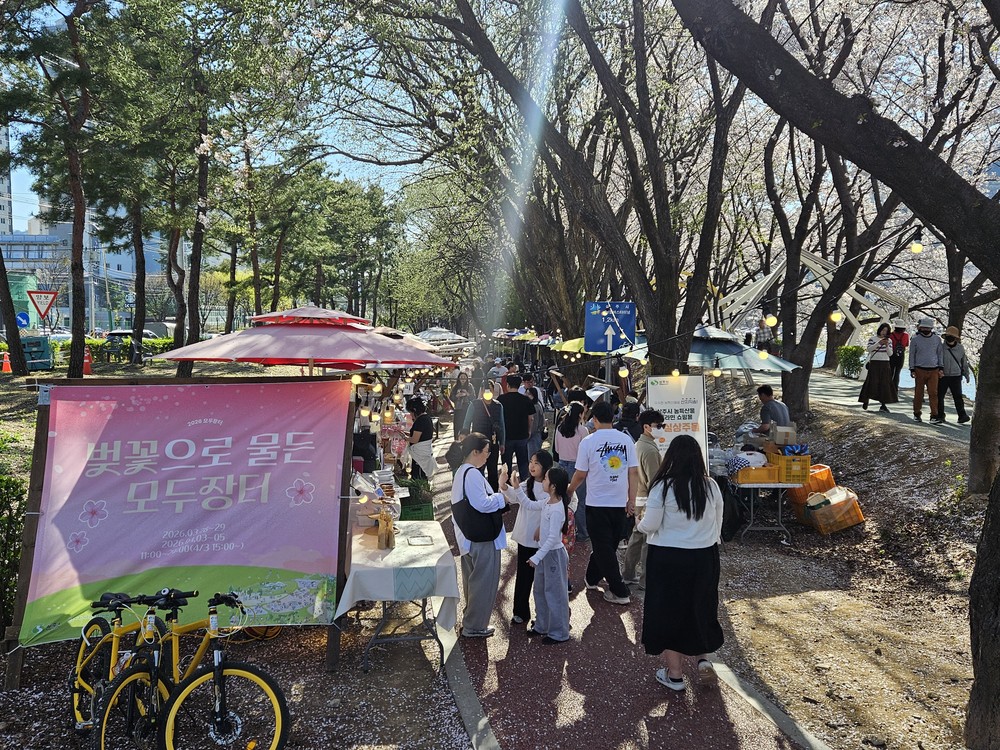 북천 벚꽃길 따라 즐기는 모두장터 성료