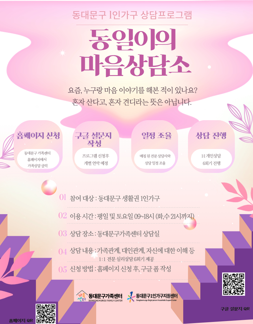 동대문구, 1인가구 마음까지 챙긴다…‘상담+검진’ 통합 지원