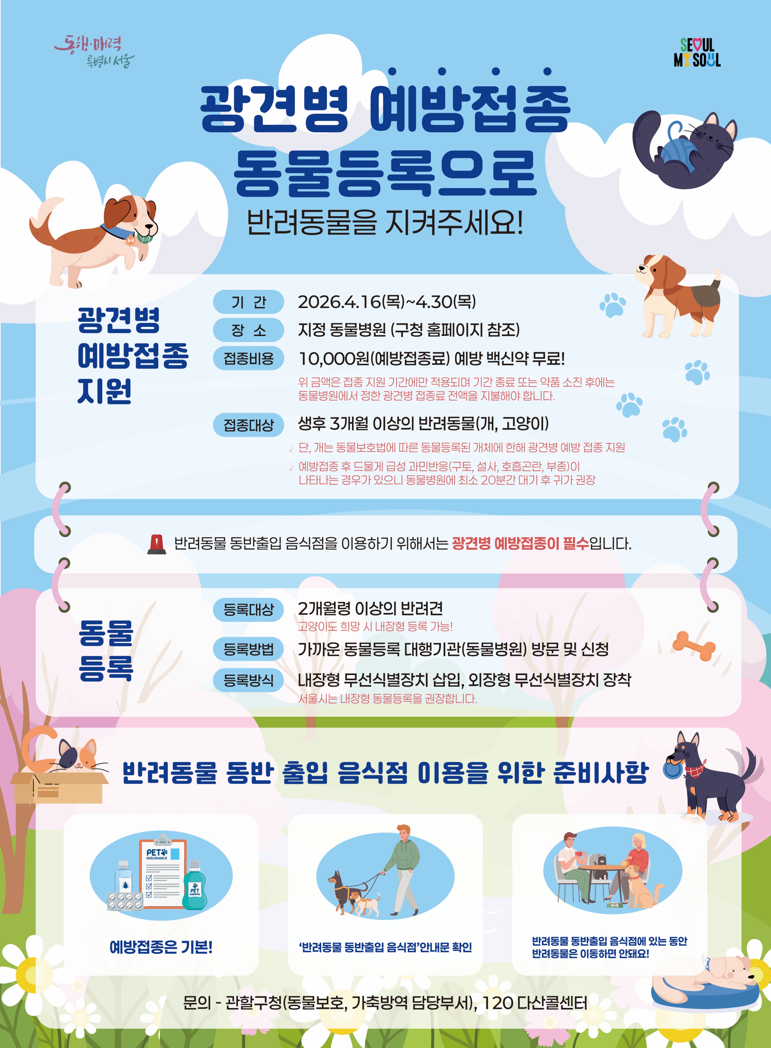 성동구, 봄철 광견병 예방접종 실시 반려동물 건강 지킨다