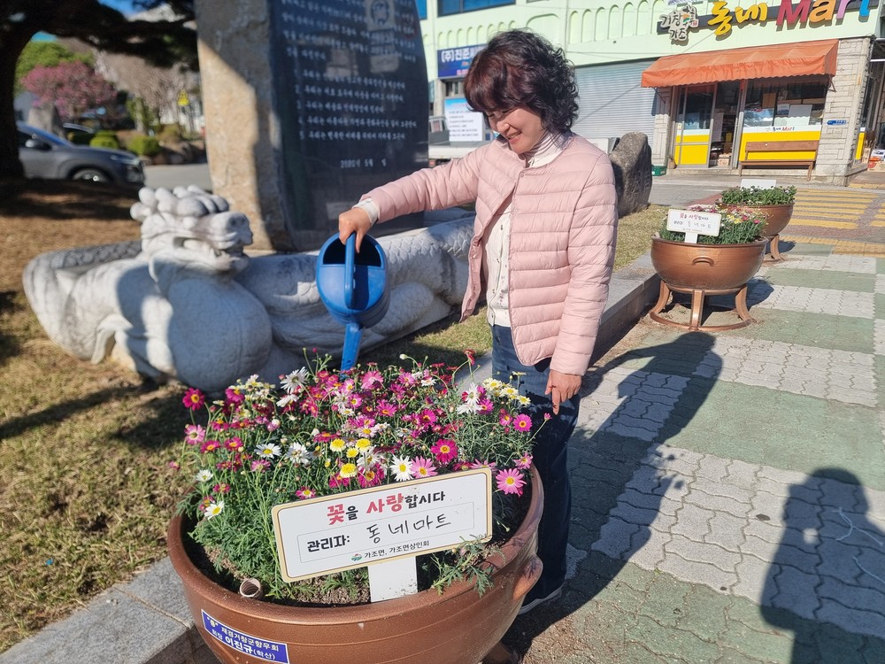 거창군 가조면, 봄맞이 꽃길 조성으로 화사한 거리 새단장