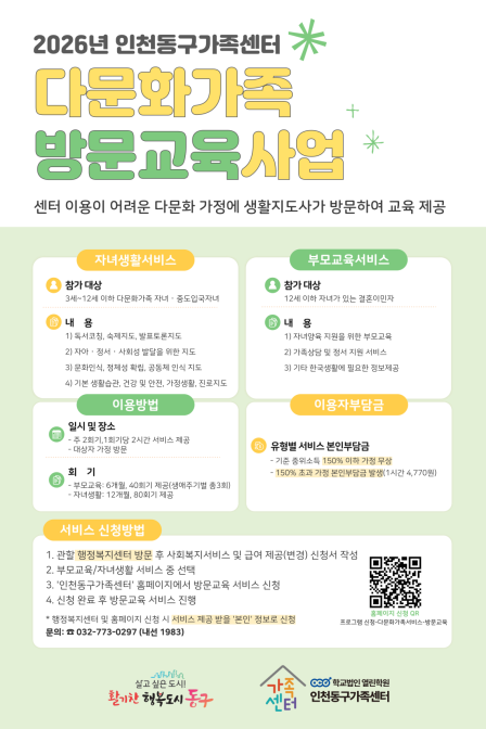 인천동구가족센터, 다문화가족 방문교육 확대