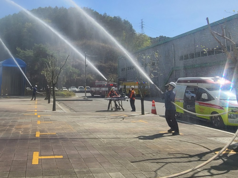 경산시 자원회수시설, 자인119안전센터와 합동 소방 훈련 실시