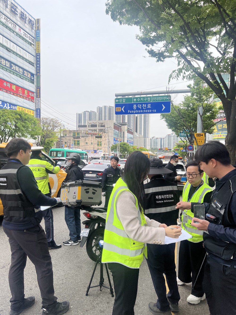용인특례시 수지구, 이륜자동차 불법행위 합동단속