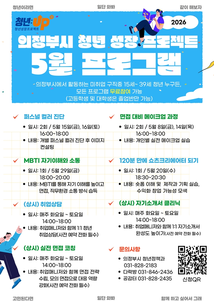 의정부시, ‘청년성장프로젝트’ 5월 프로그램 운영